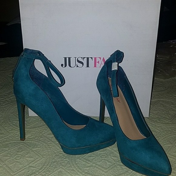 dark teal high heels